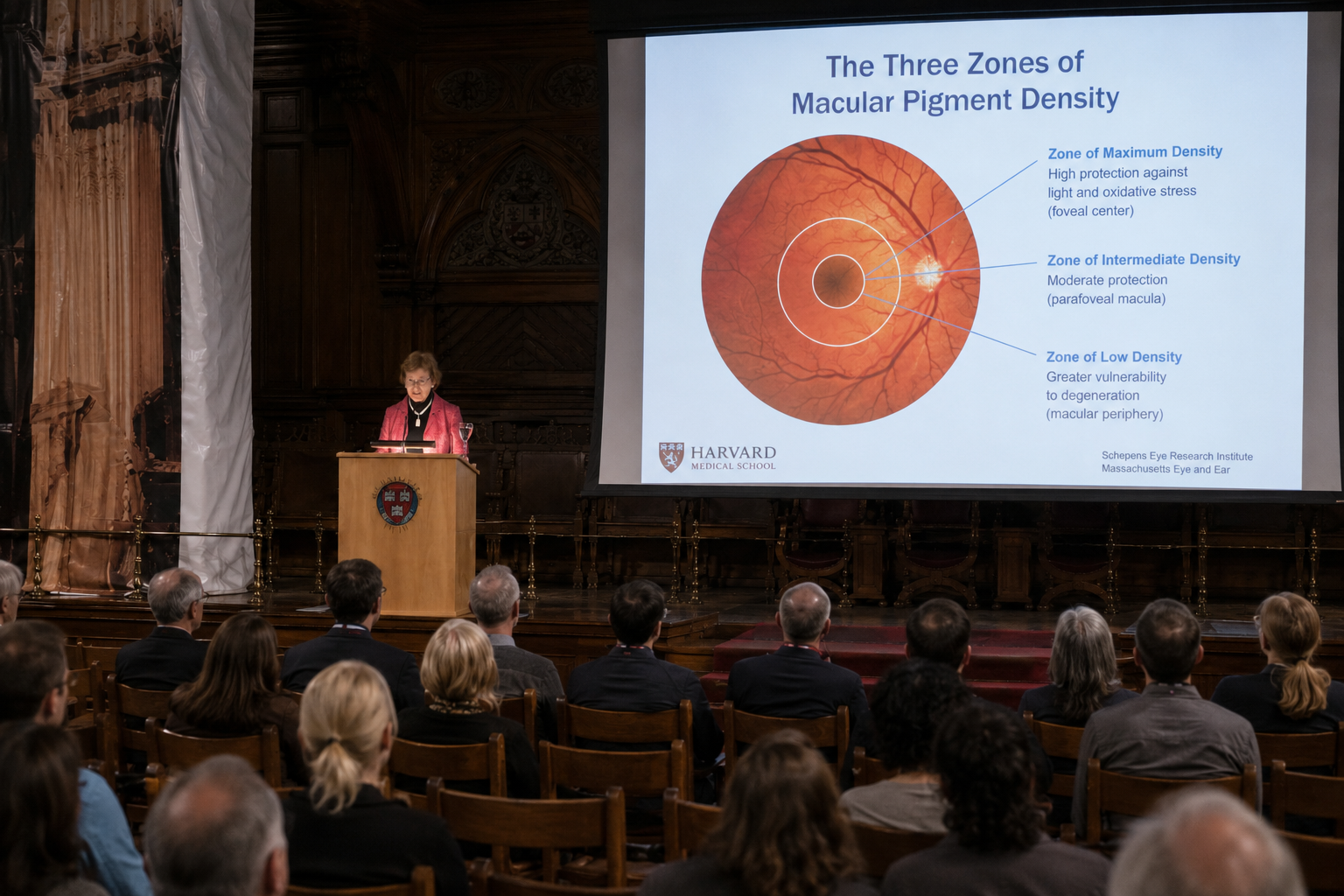Le tre zone di densità del pigmento maculare secondo la ricerca di Harvard