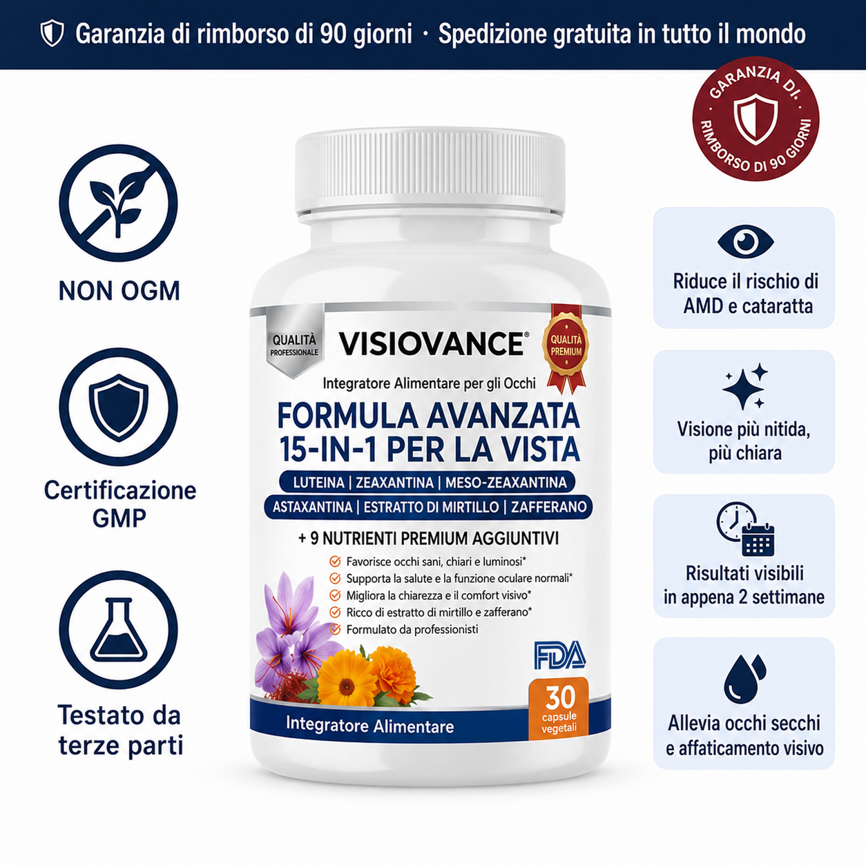 Visiovance – Formula Avanzata 15-in-1 per la Vista